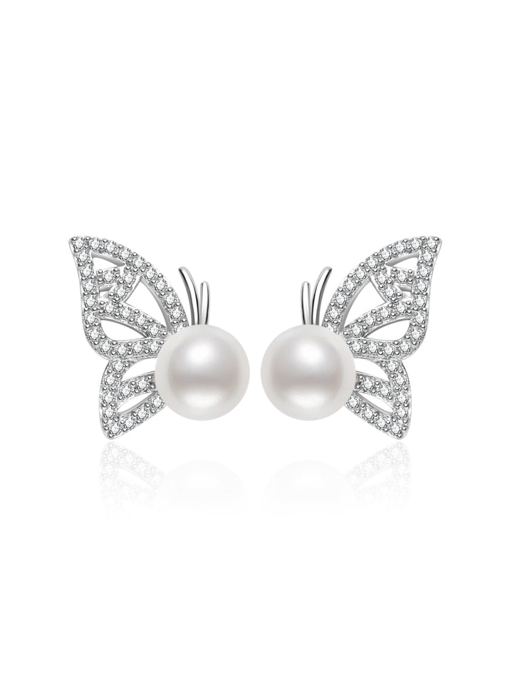 Orecchini con Perle d'Acqua Dolce di Alta Qualità WE00999 | BUTTERFLY