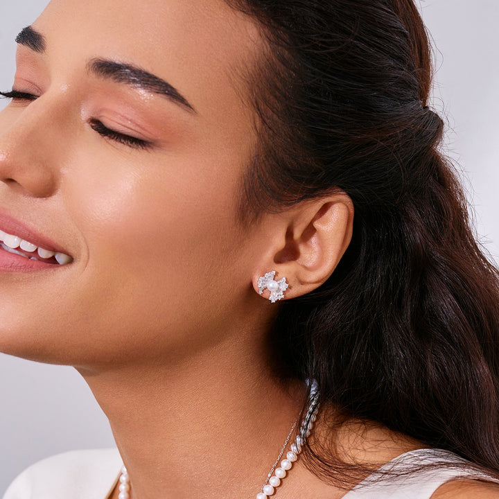 Pendientes de perla de agua dulce WE01001 | RIBBON