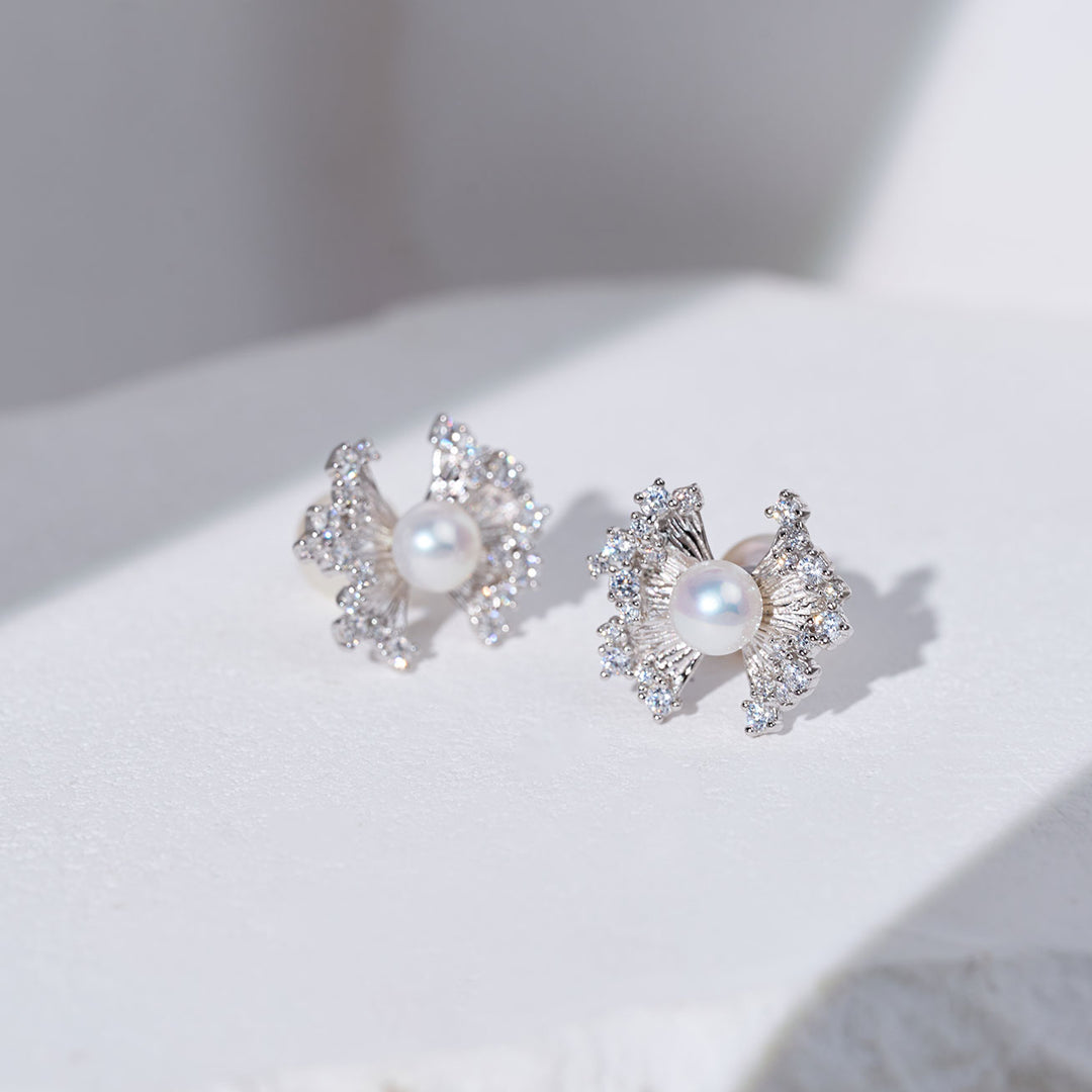 Boucles d'oreilles en perles d'eau douce WE01001 | RIBBON