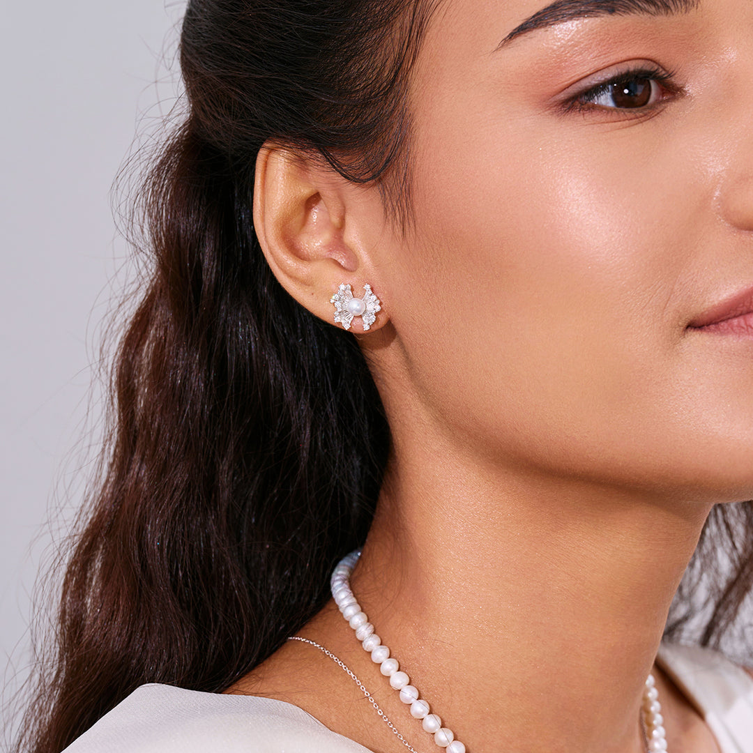 Pendientes de perla de agua dulce WE01001 | RIBBON