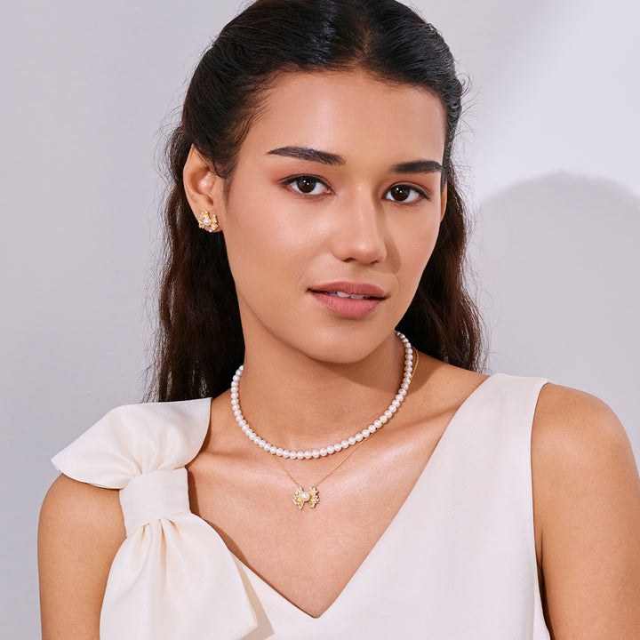 Collar de perlas de agua dulce WN00844 | RIBBON