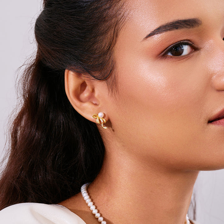 최고급 담수 진주 귀걸이 WE01003 | RIBBON