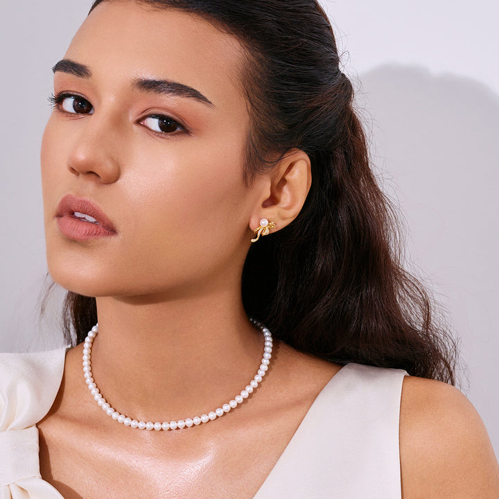 최고급 담수 진주 귀걸이 WE01003 | RIBBON