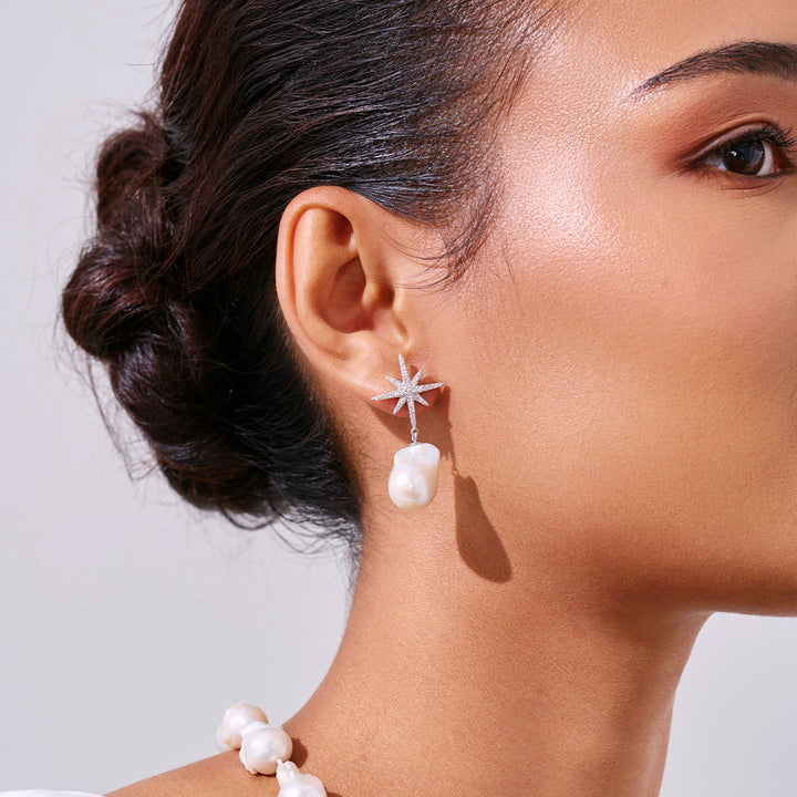 Elegant Freshwater Pearl Earrings WE01005 | CELESTE