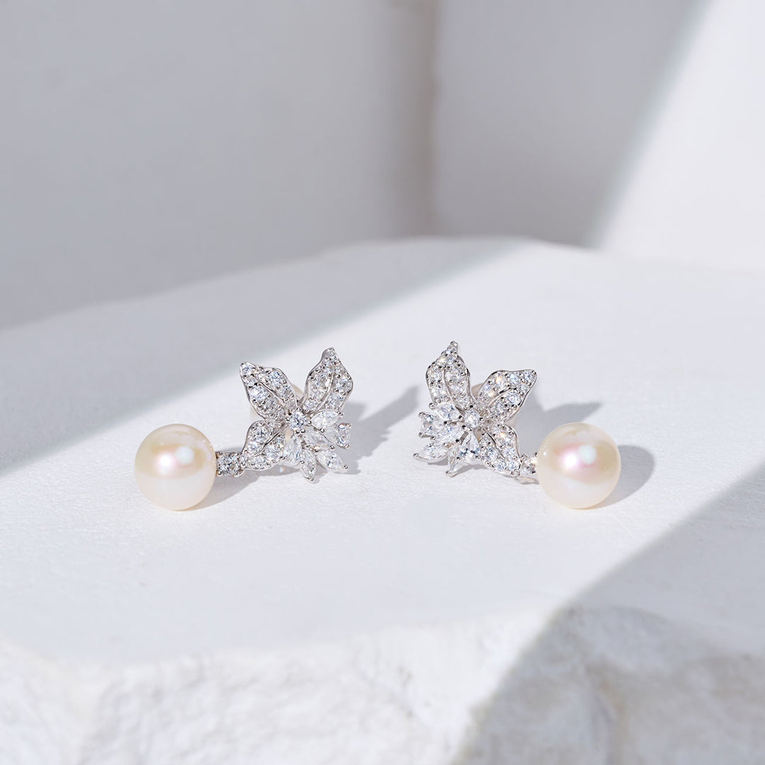 Boucles d'oreilles en perles d'eau douce de qualité supérieure WE01007 | GARDENS