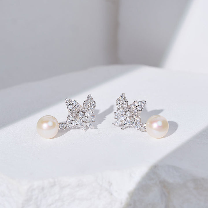 Boucles d'oreilles en perles d'eau douce de qualité supérieure WE01007 | GARDENS