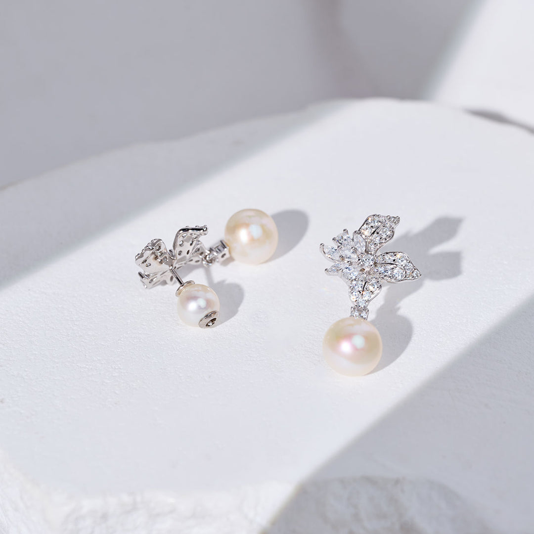 Boucles d'oreilles en perles d'eau douce de qualité supérieure WE01007 | GARDENS