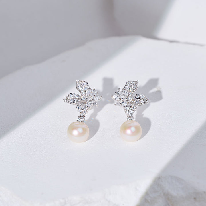 Boucles d'oreilles en perles d'eau douce de qualité supérieure WE01007 | GARDENS