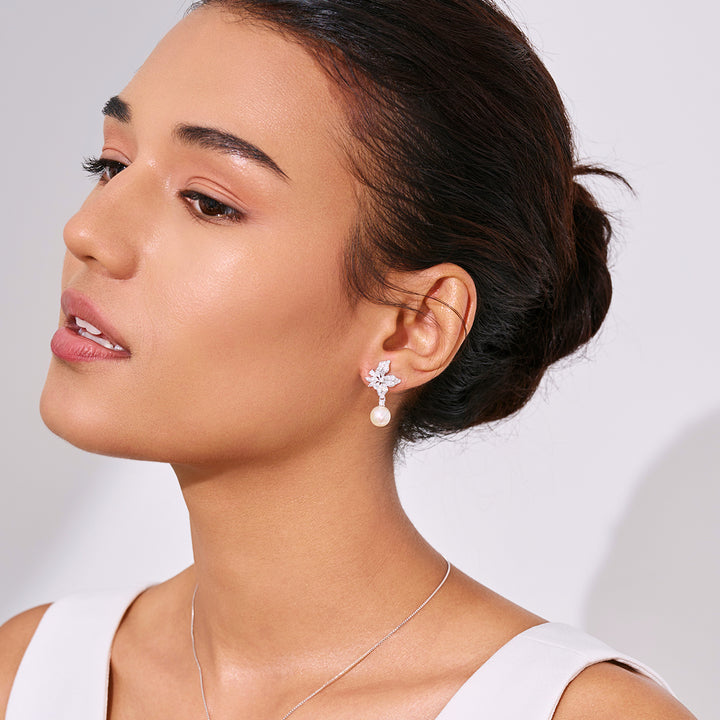 Boucles d'oreilles en perles d'eau douce de qualité supérieure WE01007 | GARDENS