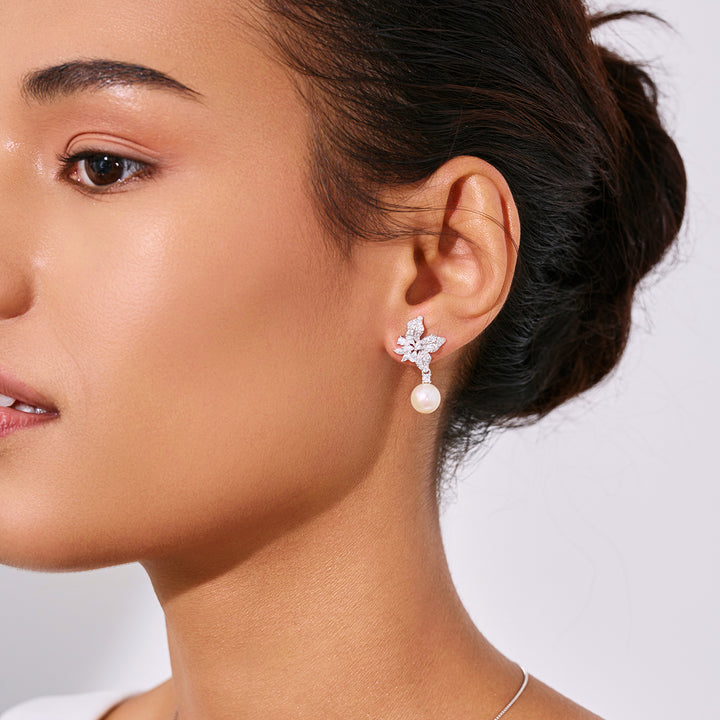 Boucles d'oreilles en perles d'eau douce de qualité supérieure WE01007 | GARDENS