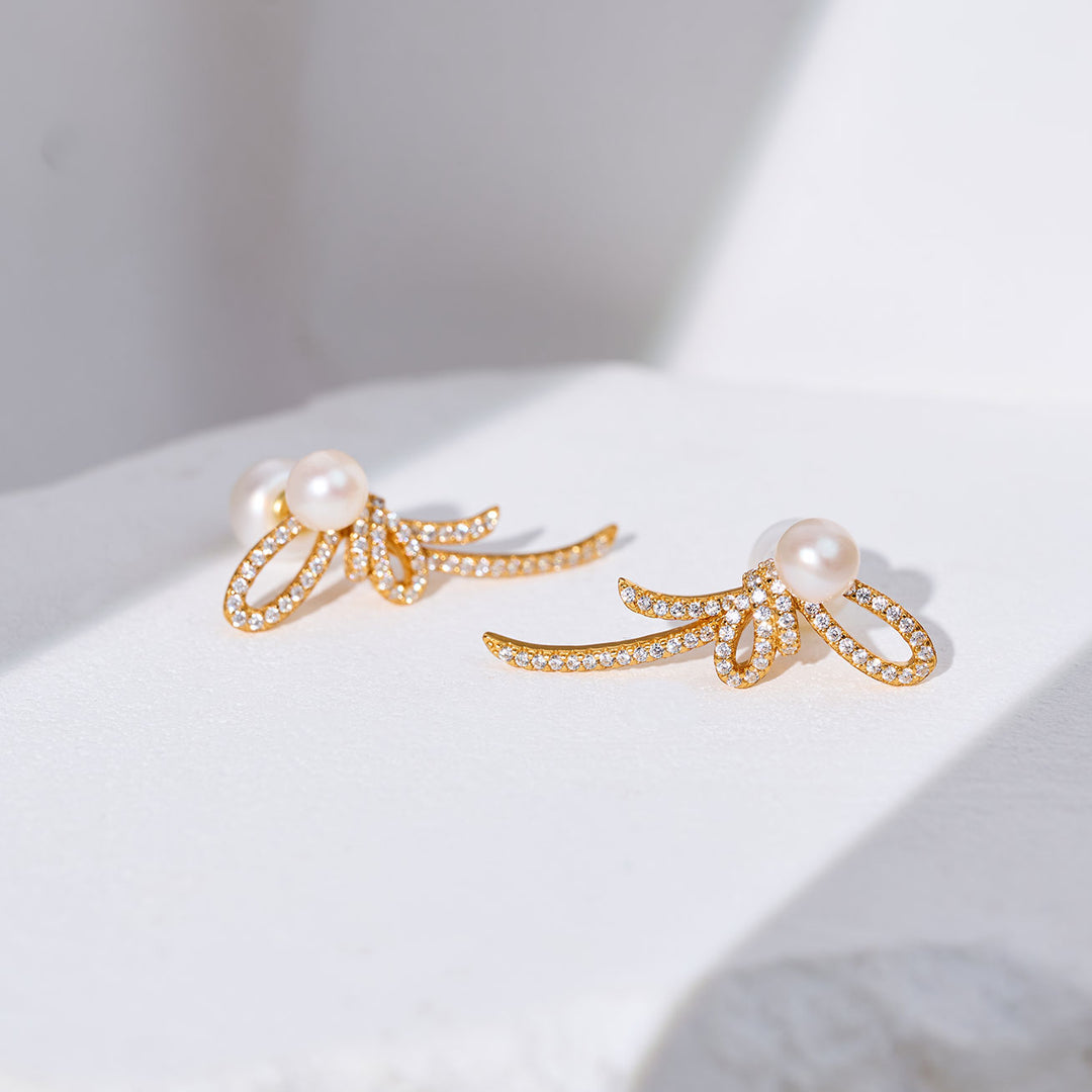 민물 진주 귀걸이 WE01010 | RIBBON