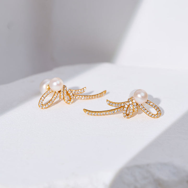 민물 진주 귀걸이 WE01010 | RIBBON