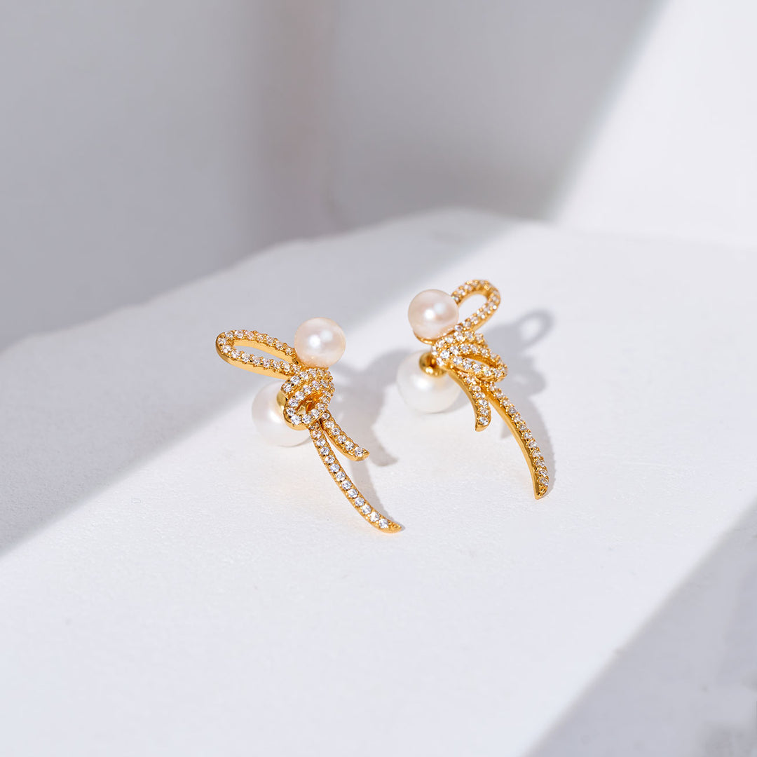 민물 진주 귀걸이 WE01010 | RIBBON