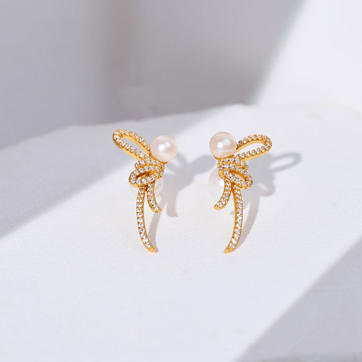 민물 진주 귀걸이 WE01010 | RIBBON