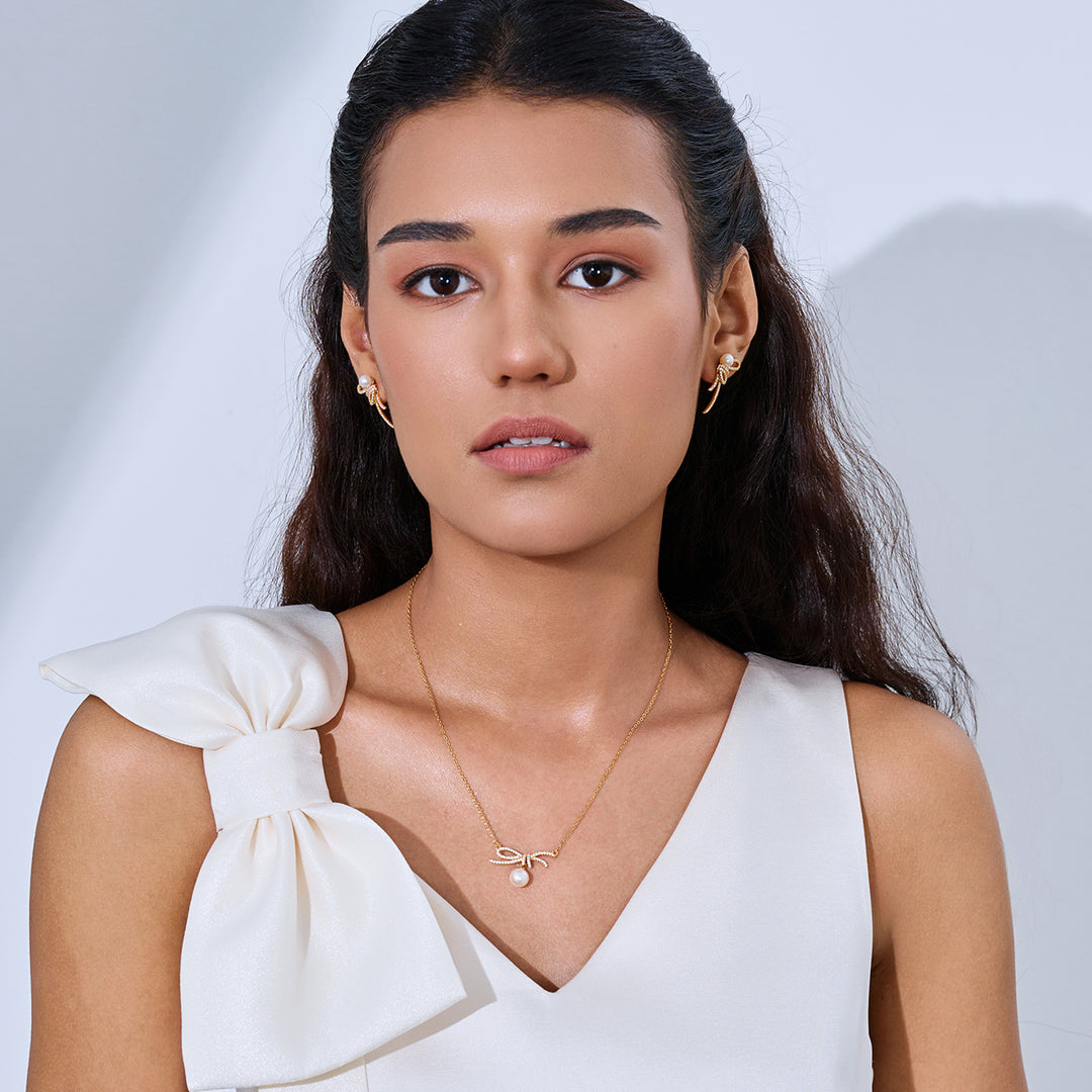 عقد لؤلؤ ماء عذب WN00852 | RIBBON