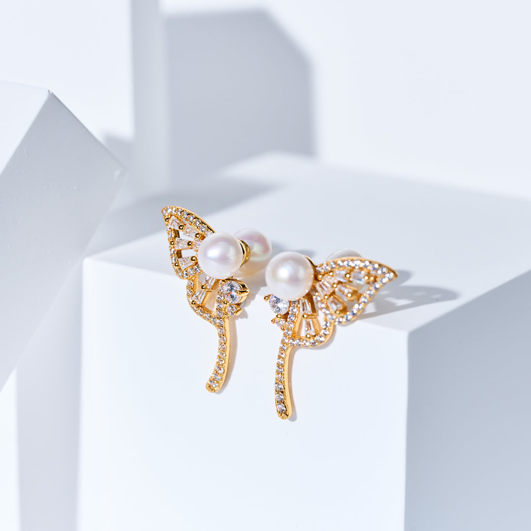 Top Grade Freshwater Pearl Earrings WE01011 | BUTTERFLY