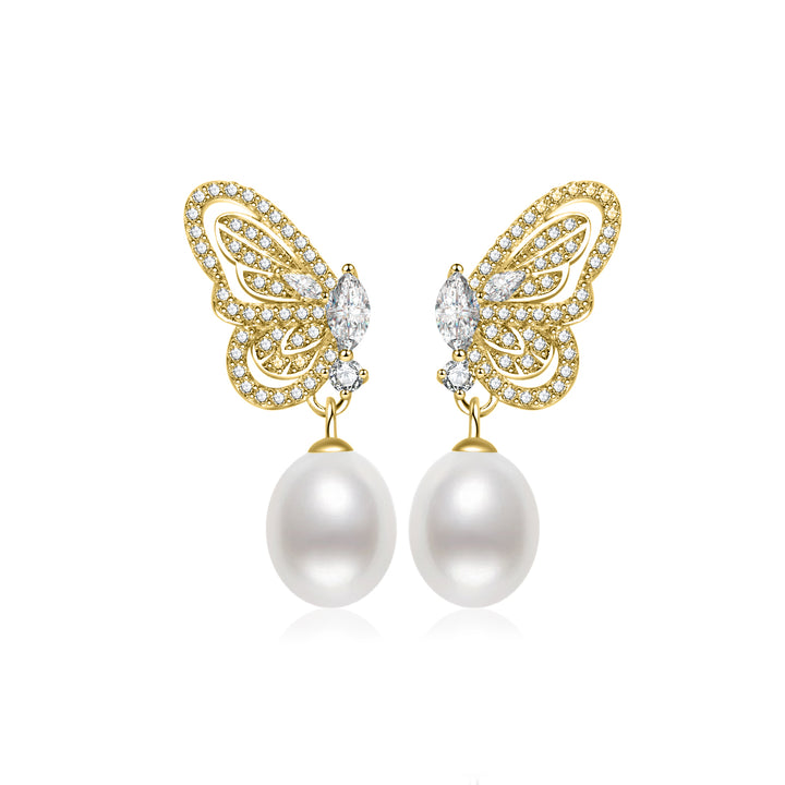 Anting Mutiara Air Tawar WE01012 | BUTTERFLY