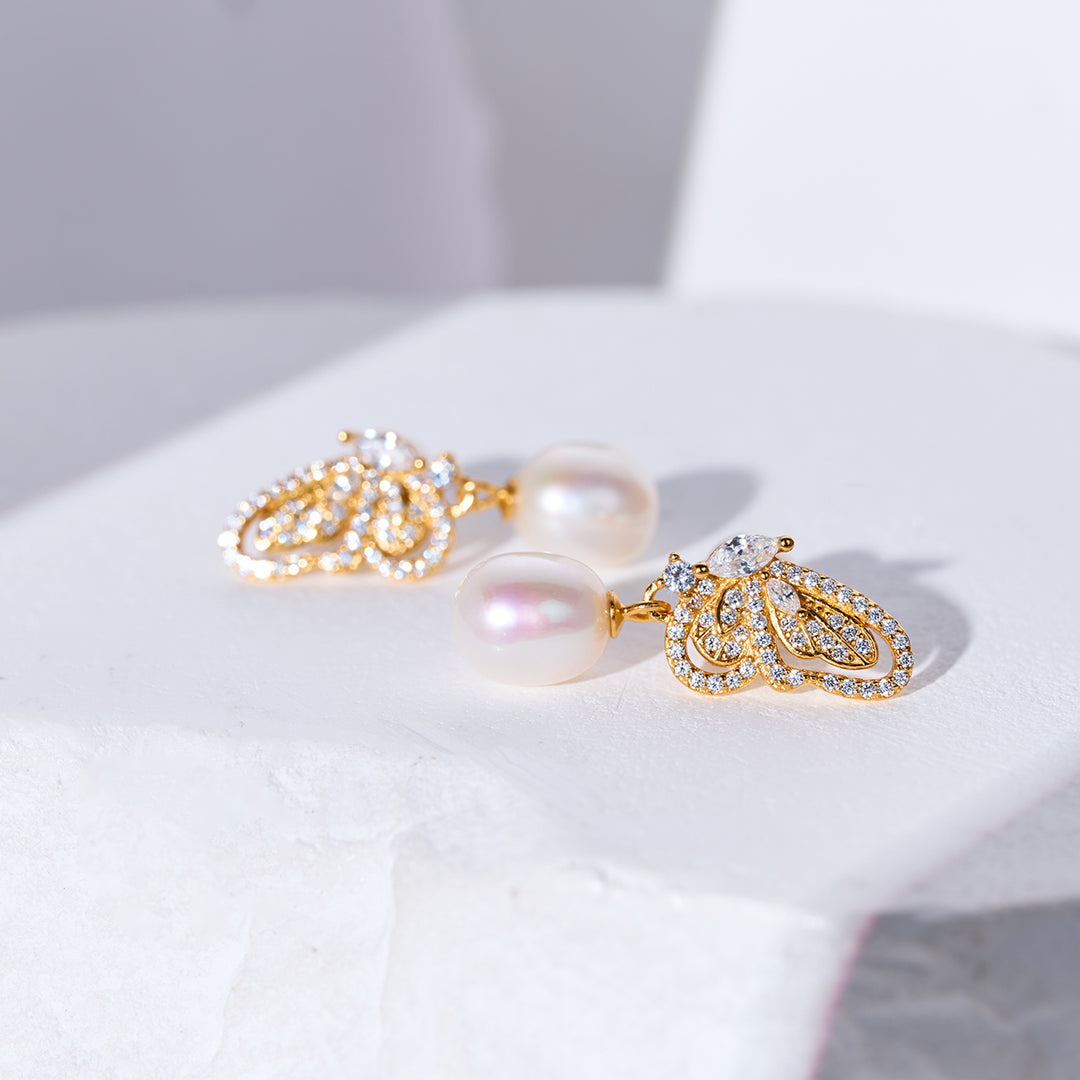 Anting Mutiara Air Tawar WE01012 | BUTTERFLY