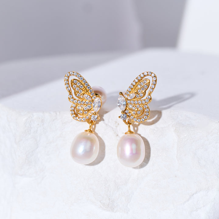 Anting Mutiara Air Tawar WE01012 | BUTTERFLY