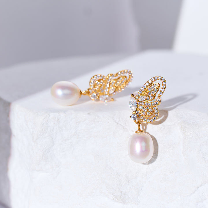 Anting Mutiara Air Tawar WE01012 | BUTTERFLY