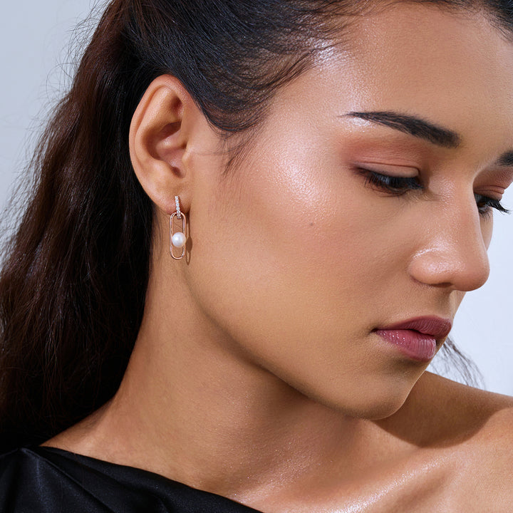 Pendientes de perlas de agua dulce de primera calidad WE01013 | CONNECT