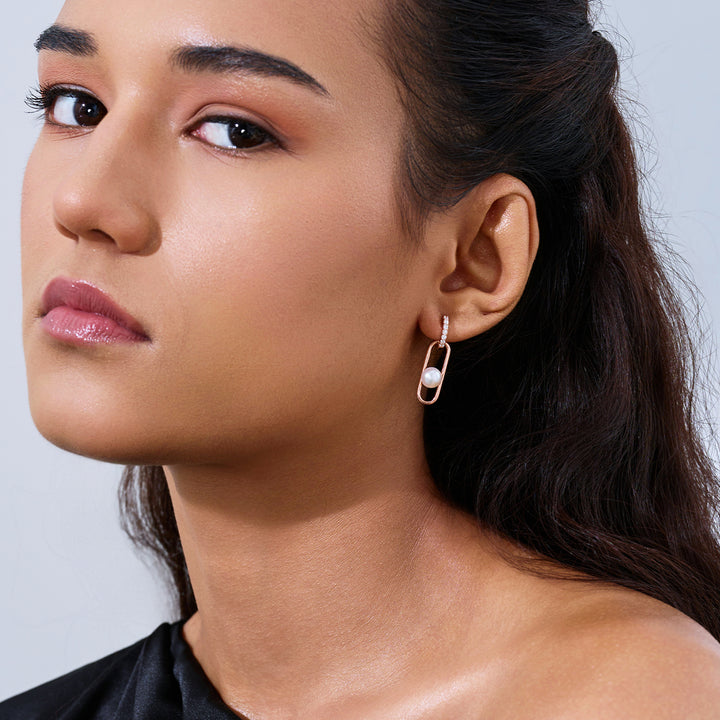 Pendientes de perlas de agua dulce de primera calidad WE01013 | CONNECT