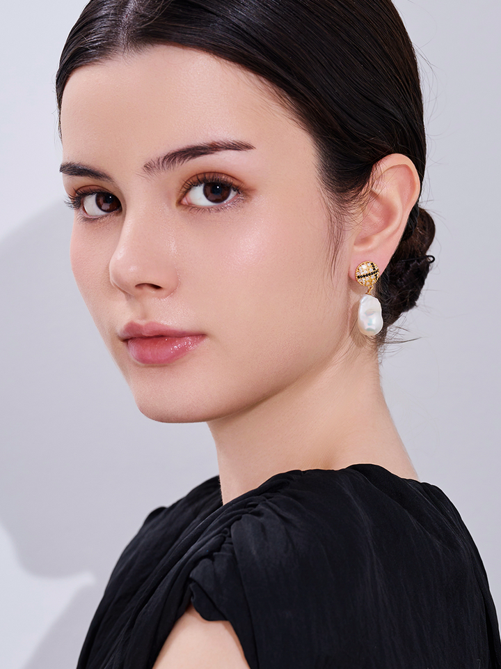 Pendientes de perla de agua dulce WE01014 | TWEED