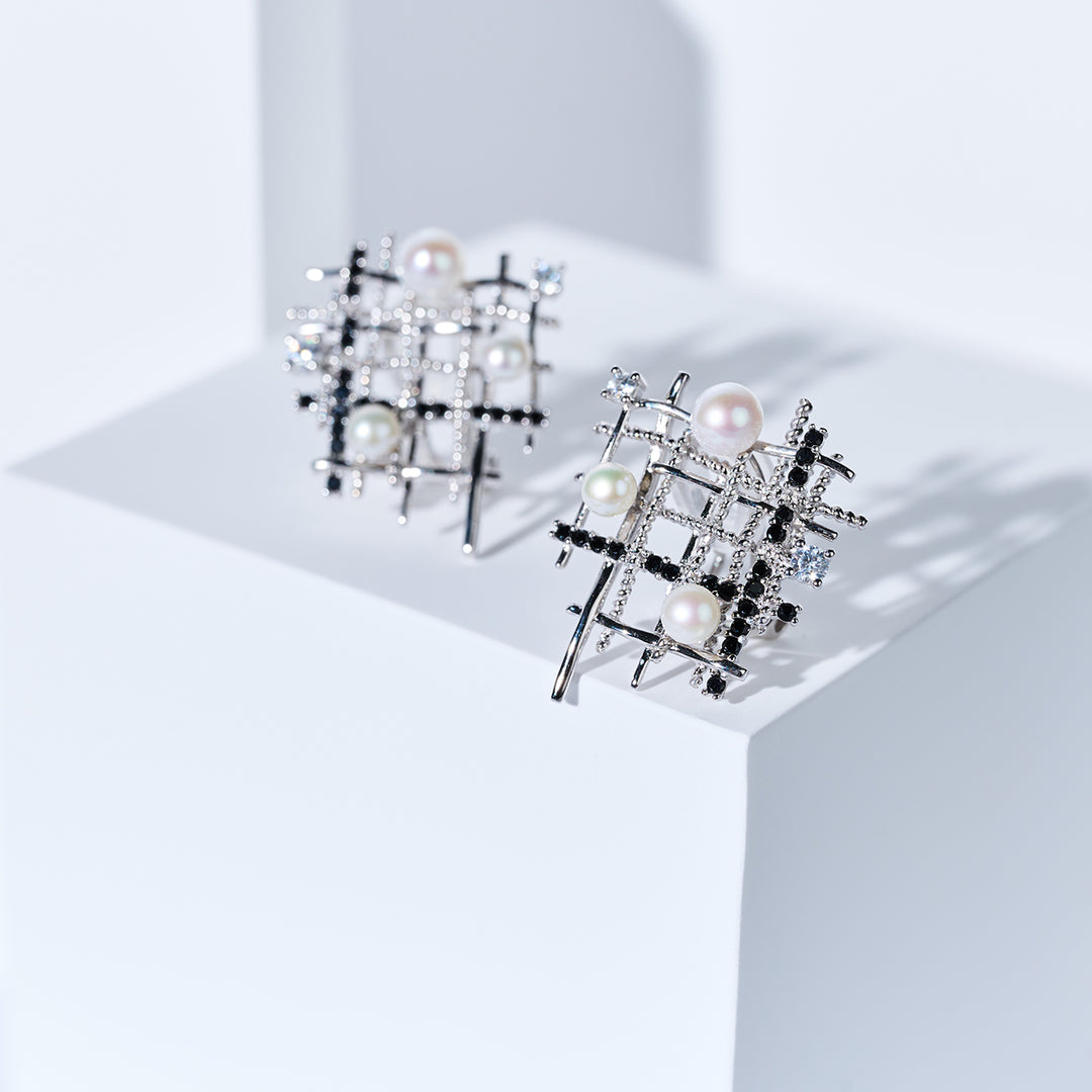 أقراط لؤلؤ المياه العذبة عالية الجودة WE01015 | تويد