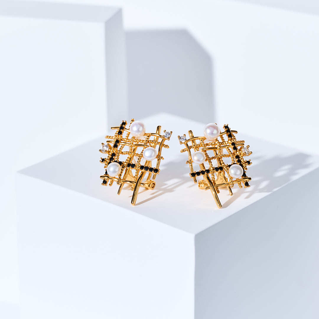 أقراط لؤلؤ المياه العذبة عالية الجودة WE01016 | تويد