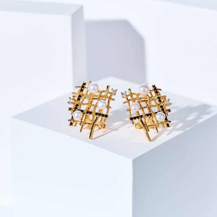 أقراط لؤلؤ المياه العذبة عالية الجودة WE01016 | تويد