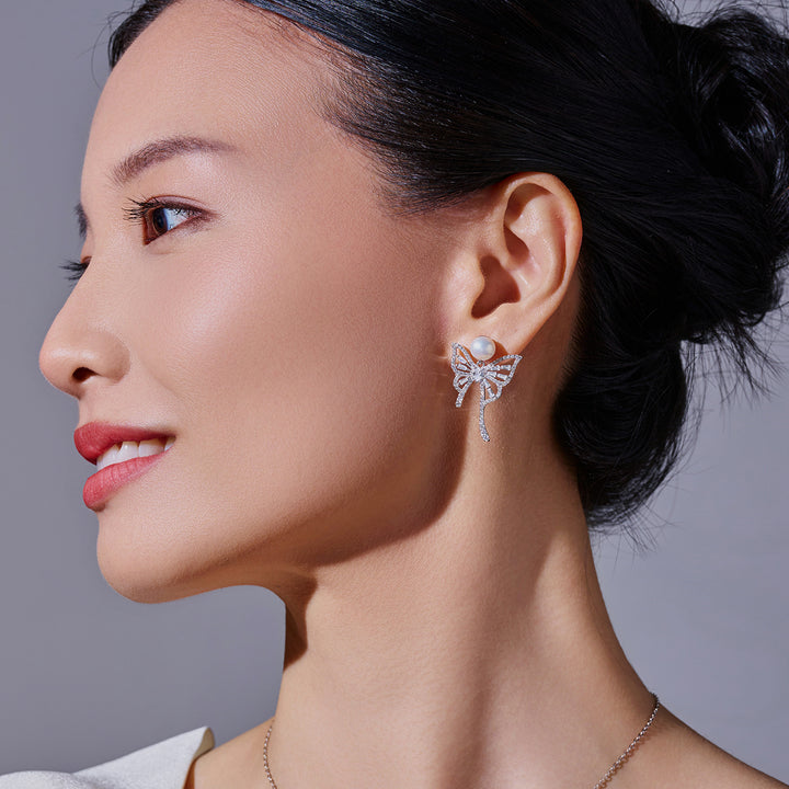 Orecchini con Perle d'Acqua Dolce di Prima Qualità WE01017 | FARFALLA