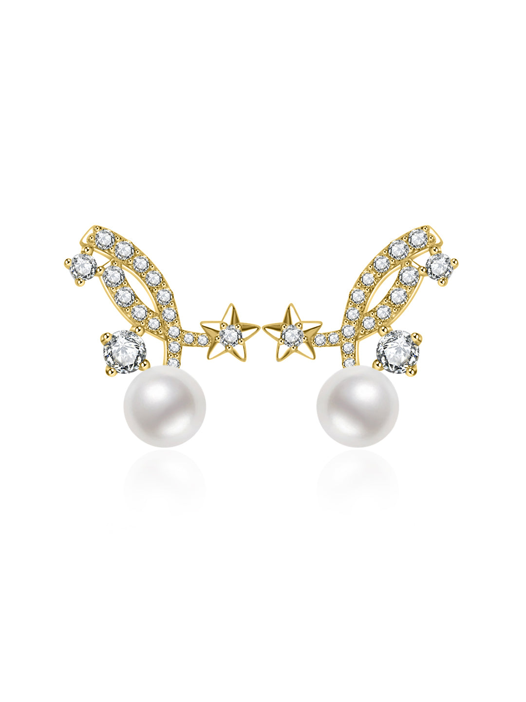 Boucles d'oreilles en perles d'eau douce de qualité supérieure WE01018 | STARRY