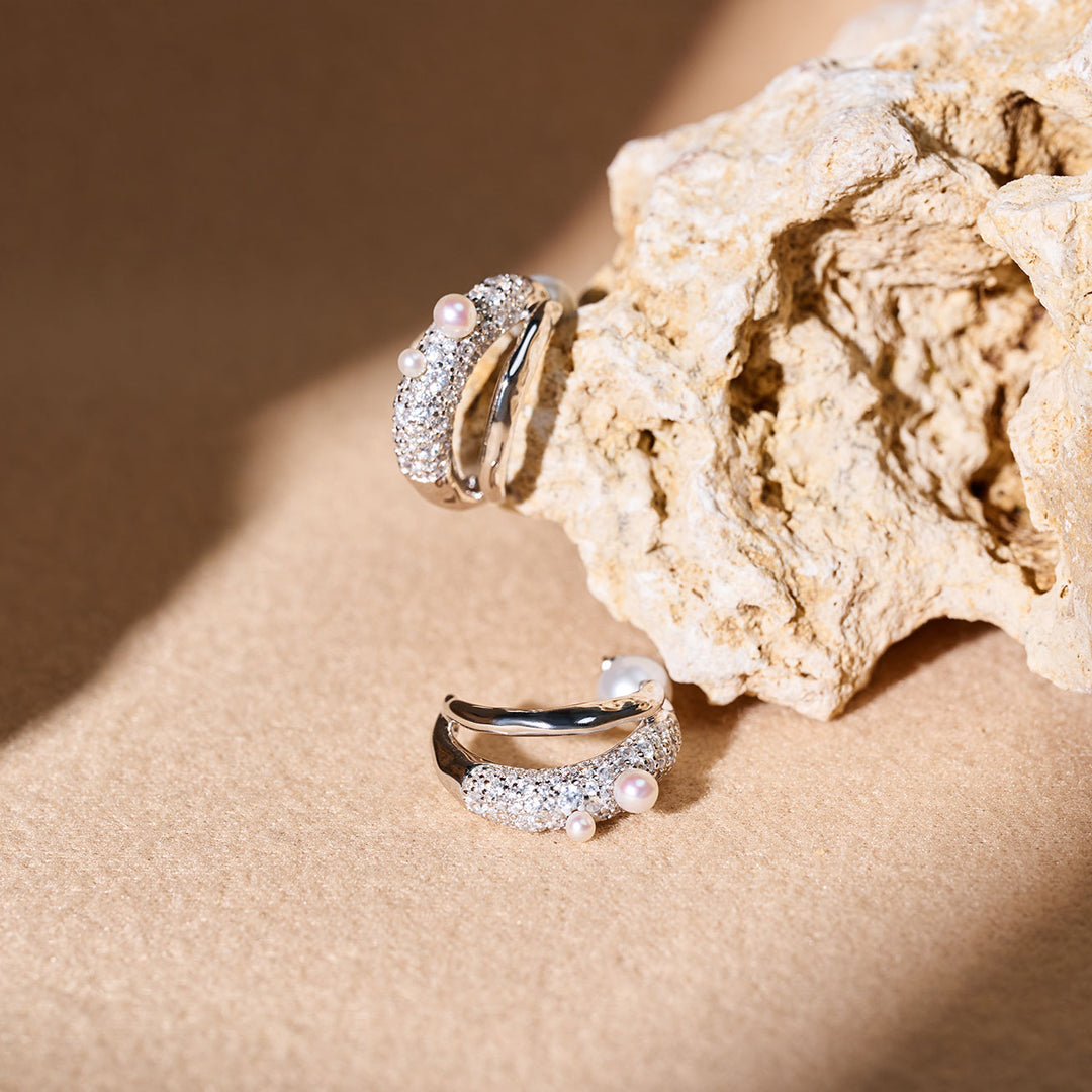 Boucles d'oreilles en perles d'eau douce de qualité supérieure WE01019 | SANDS