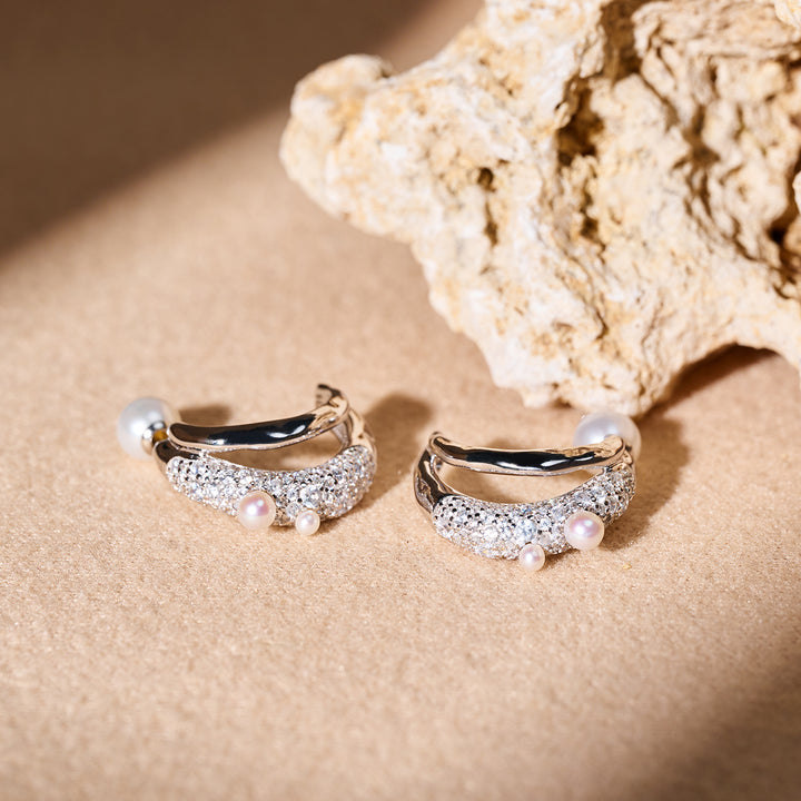 Boucles d'oreilles en perles d'eau douce de qualité supérieure WE01019 | SANDS