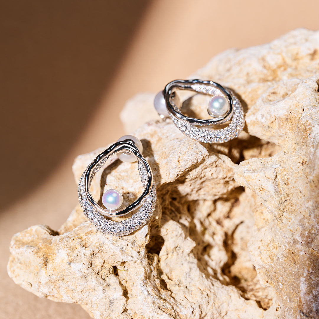 Boucles d'oreilles en perles d'eau douce de qualité supérieure WE01020 | SANDS