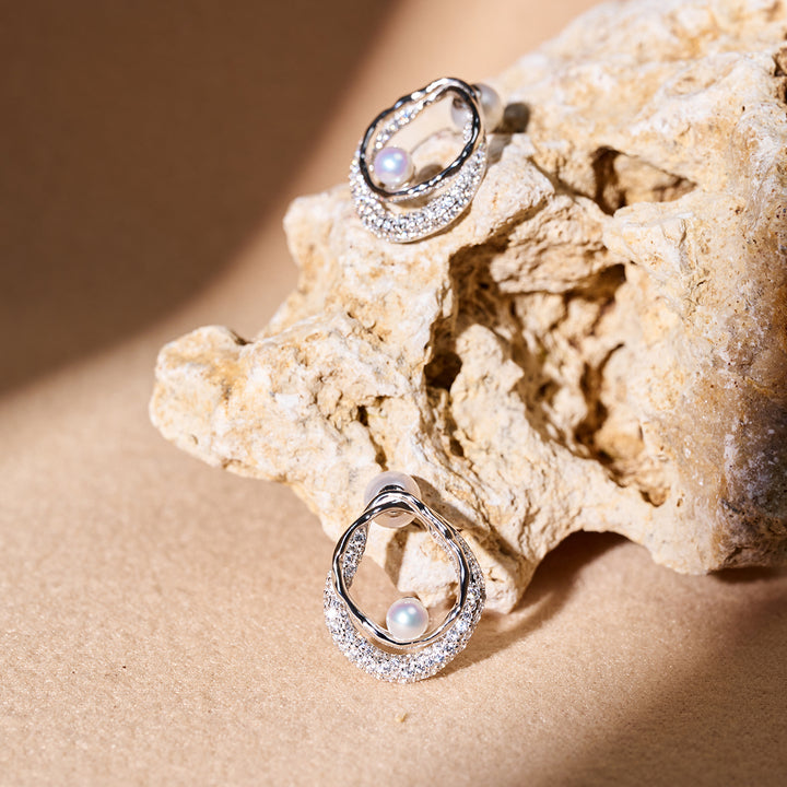 Boucles d'oreilles en perles d'eau douce de qualité supérieure WE01020 | SANDS