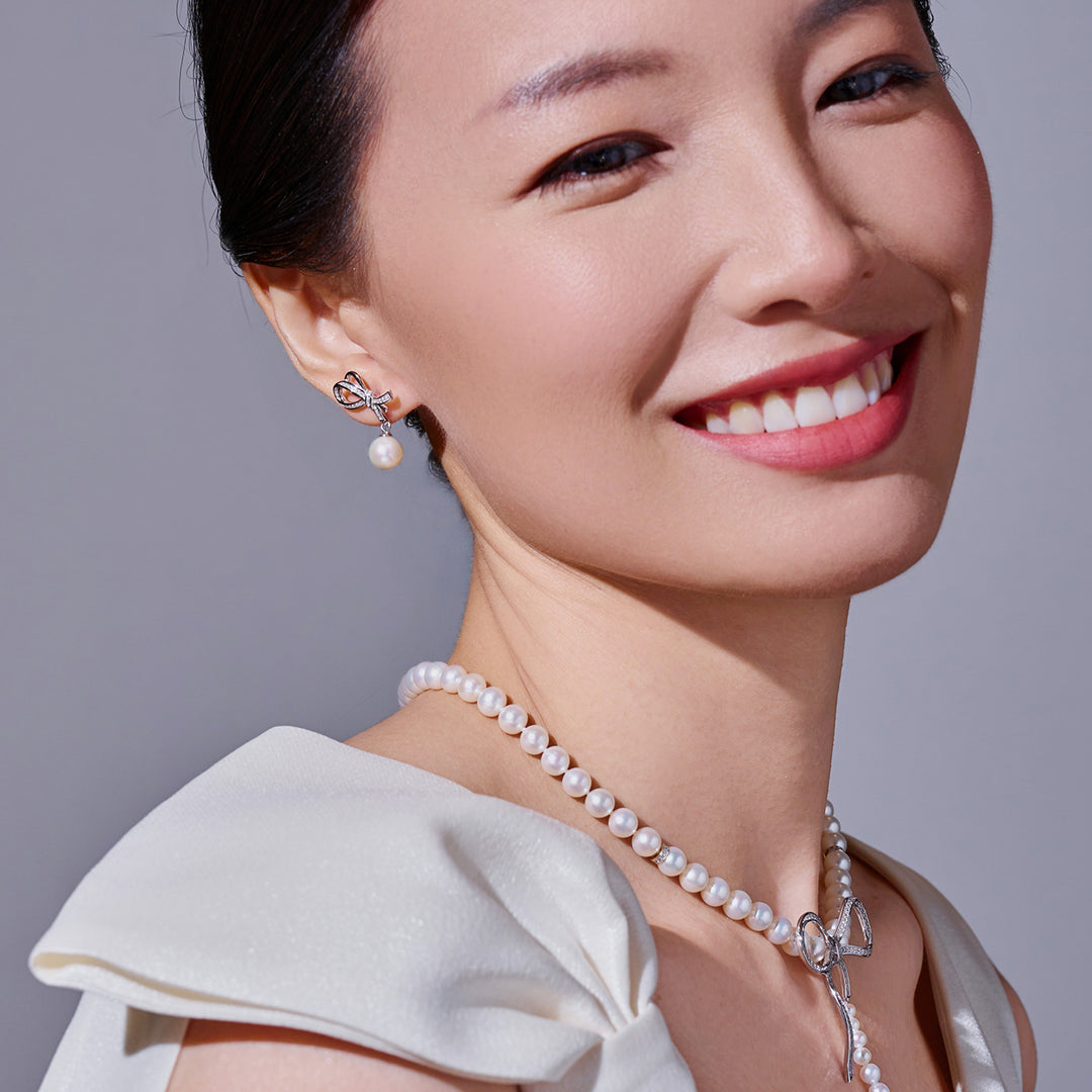 Orecchini con Perle d'Acqua Dolce di Prima Qualità WE01024 | RIBBON