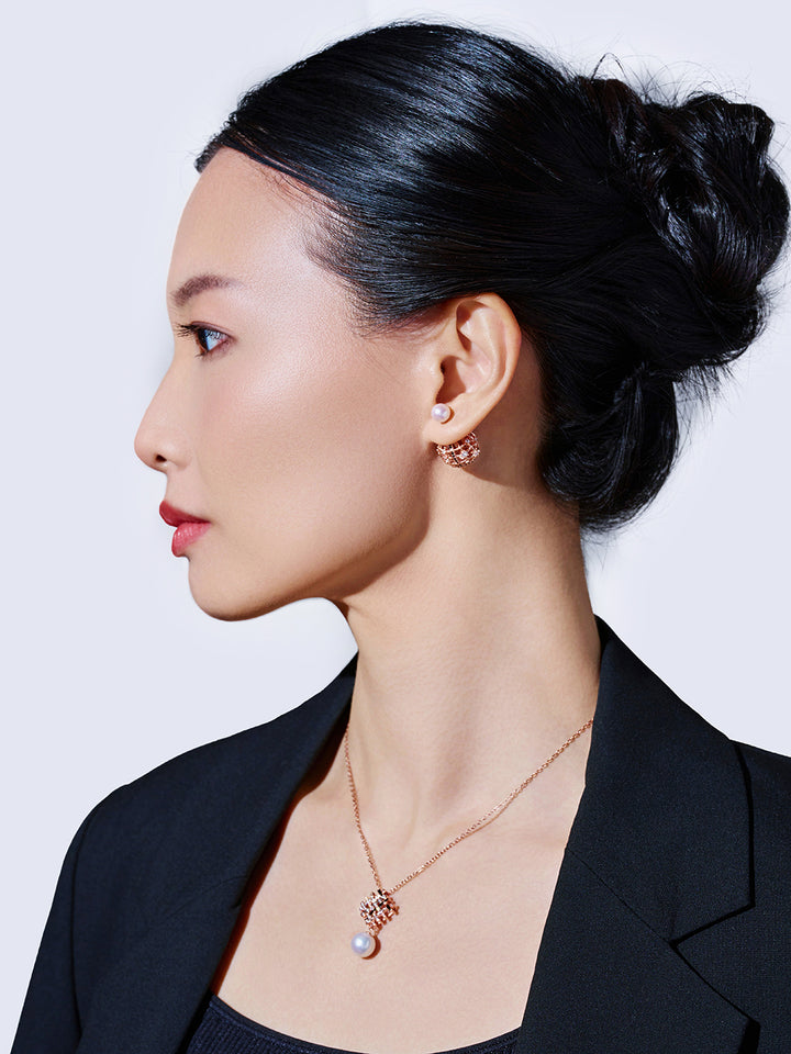 Boucles d'oreilles en perles d'eau douce de qualité supérieure WE01026 | TWEED
