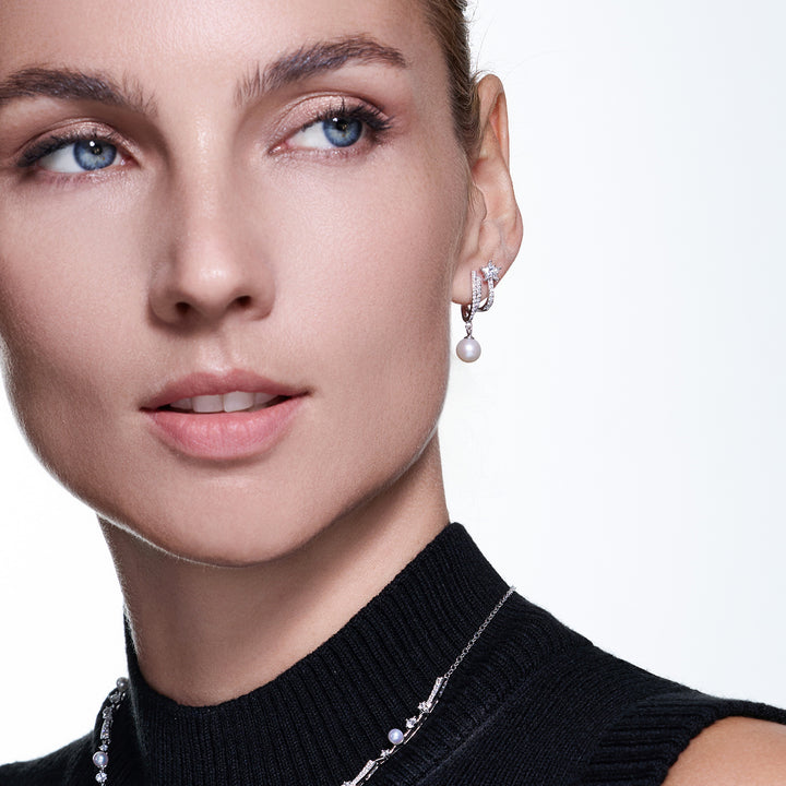 Boucles d'oreilles en perles d'eau douce de première qualité WE01027 | STARRY