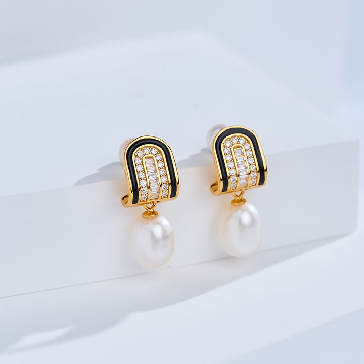 أقراط لؤلؤ المياه العذبة عالية الجودة WE01028 | DECO