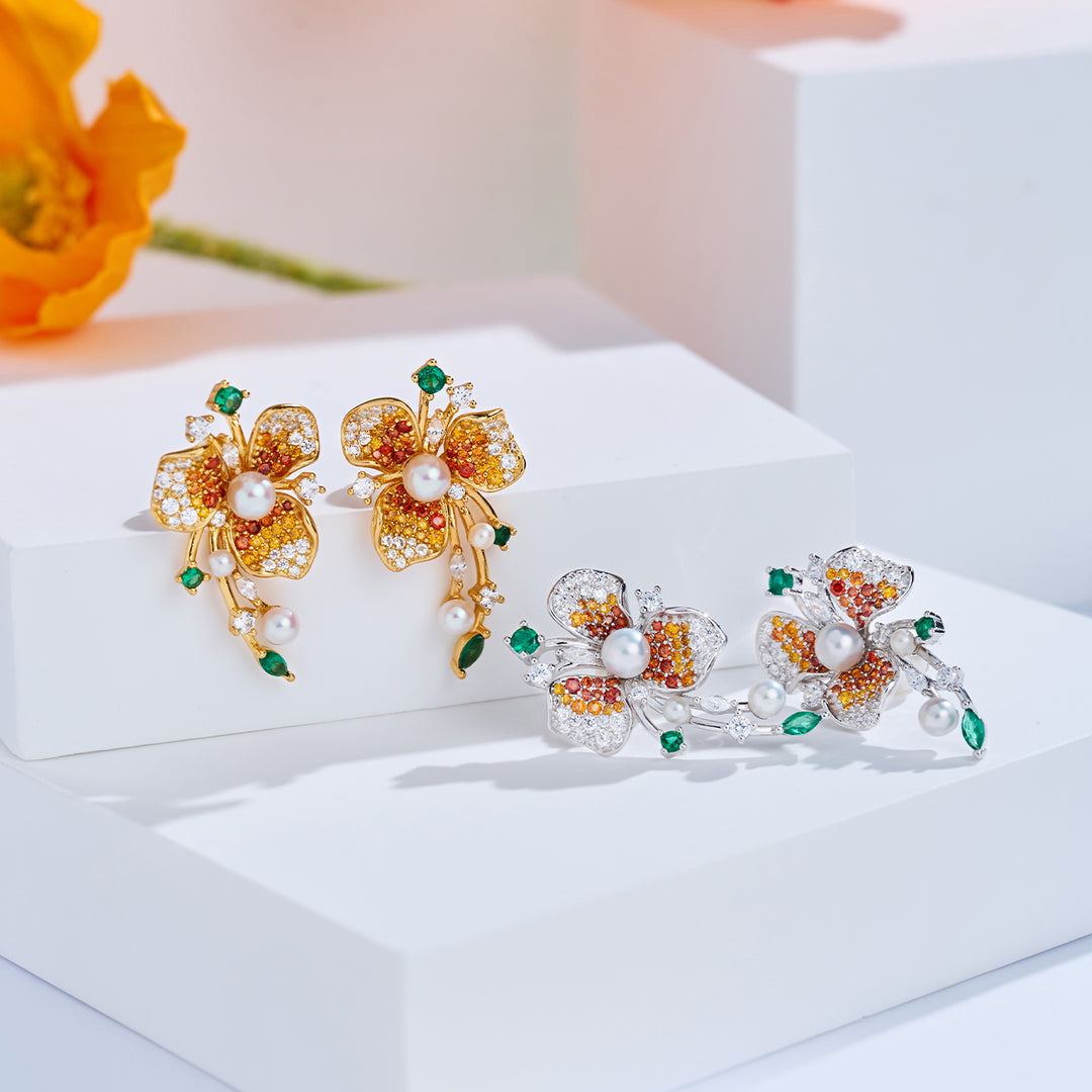 Ohrringe mit Süßwasserperlen in Spitzenqualität WE01029 | BLOOM