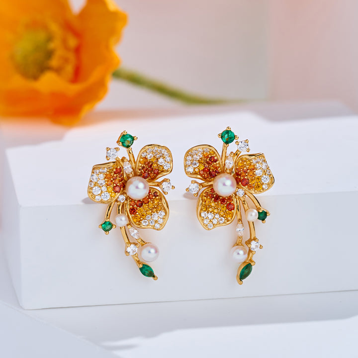 Ohrringe mit Süßwasserperlen in Spitzenqualität WE01029 | BLOOM