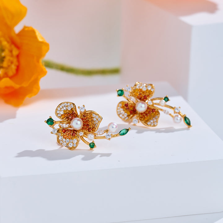 Ohrringe mit Süßwasserperlen in Spitzenqualität WE01029 | BLOOM