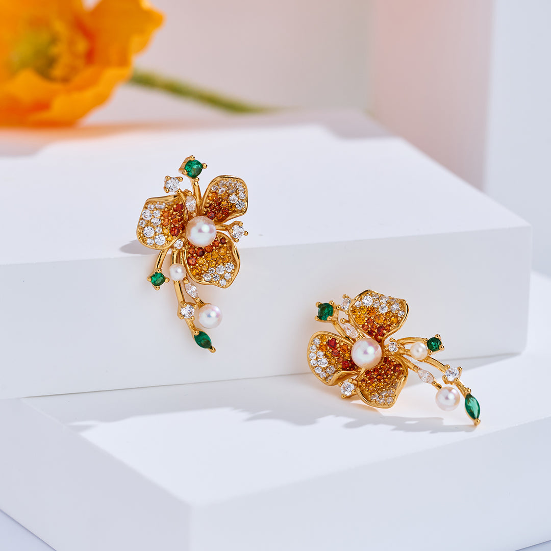 Ohrringe mit Süßwasserperlen in Spitzenqualität WE01029 | BLOOM