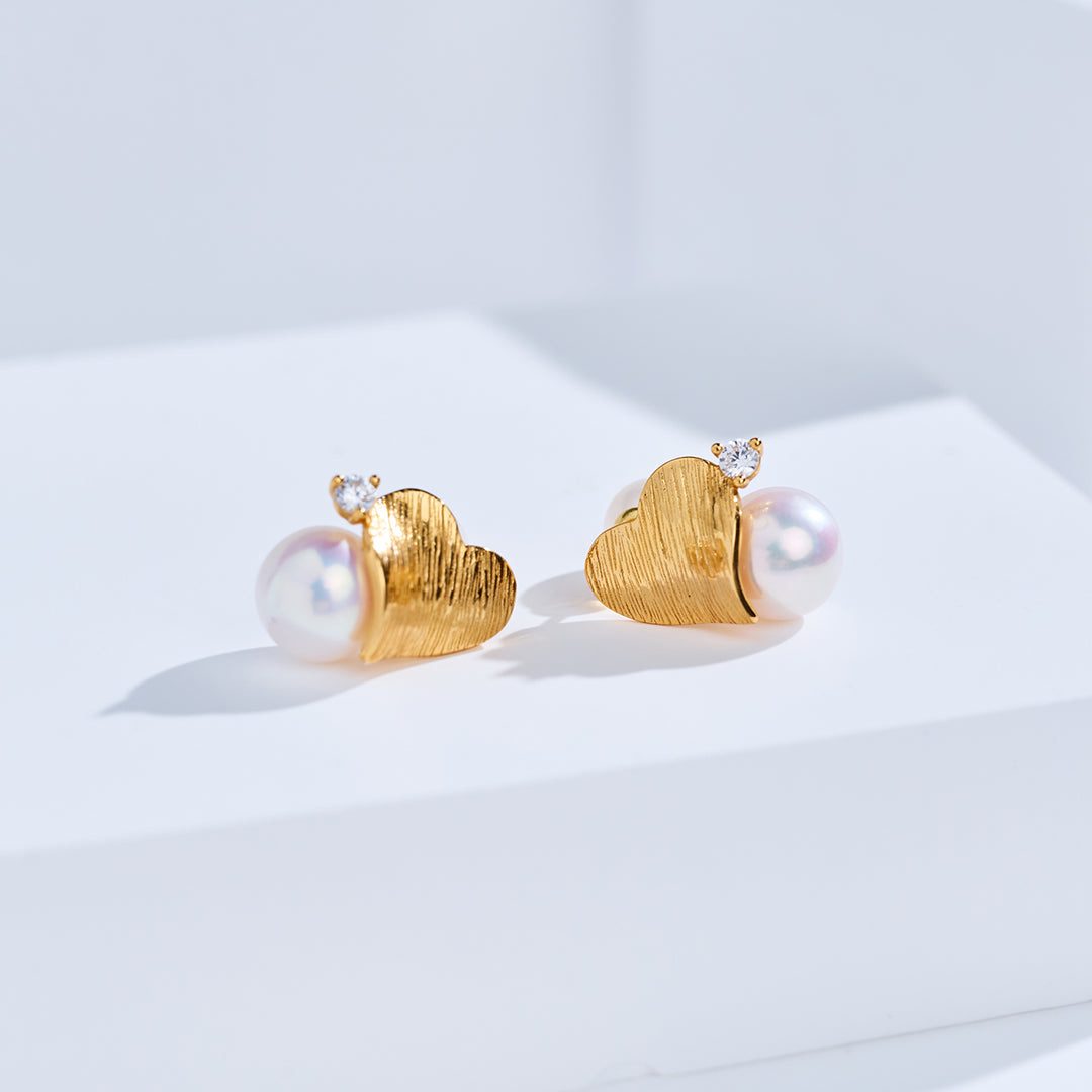 Pendientes de perlas de agua dulce de primera calidad WE01030 | AMOR