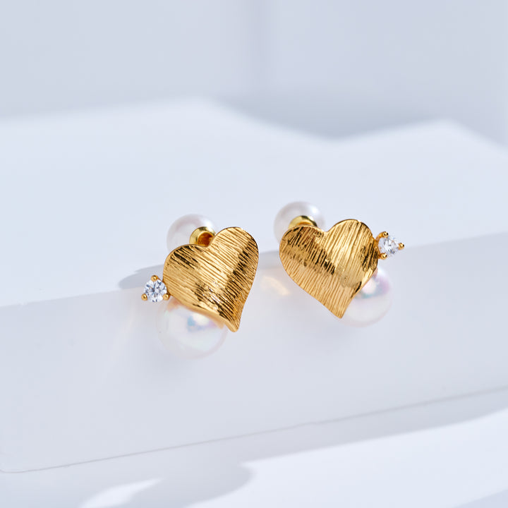 Pendientes de perlas de agua dulce de primera calidad WE01030 | AMOR