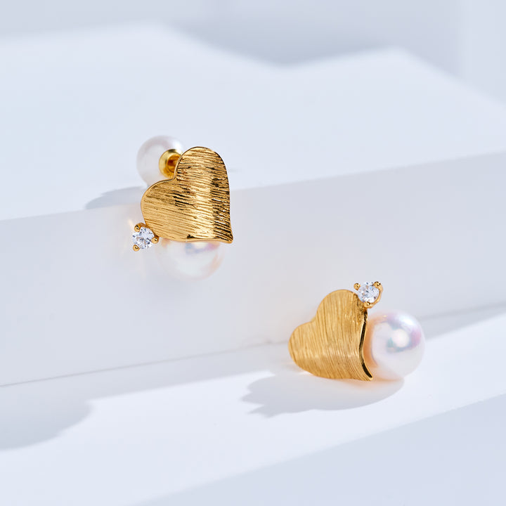 Pendientes de perlas de agua dulce de primera calidad WE01030 | AMOR