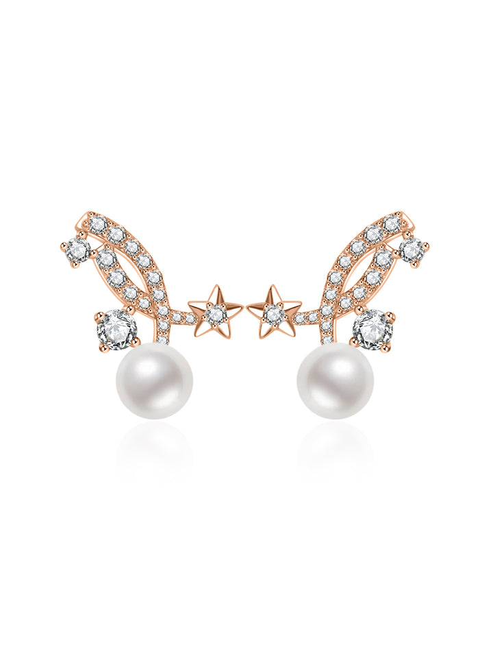 Boucles d'oreilles en perles d'eau douce de première qualité WE01032 | STARRY