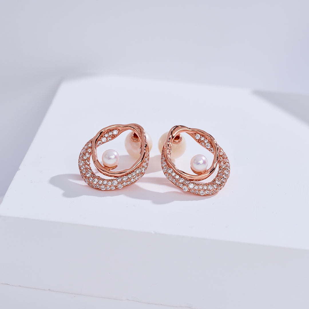 Pendientes Elegantes de Perla de Agua Dulce de Primera Calidad WE01034 | SANDS