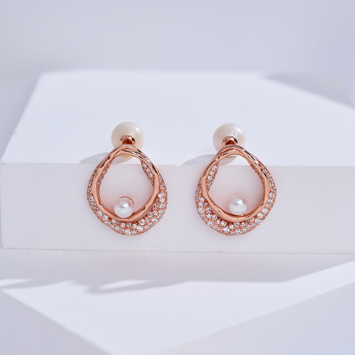 Pendientes Elegantes de Perla de Agua Dulce de Primera Calidad WE01034 | SANDS